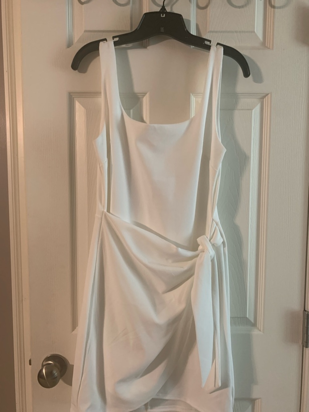 Express White Sleeveless Mini Dress with Side Knot